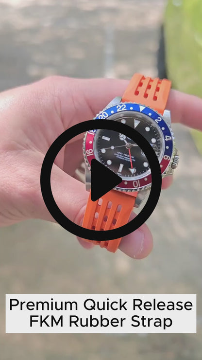 Premium Quick Release FKM Rubber Universal Watch Strap - Orange / 20mm / 22mm