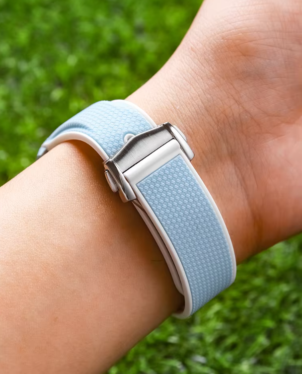 Curved End Rubber Folding Clasp Strap For Omega X Swatch MoonSwatch - White