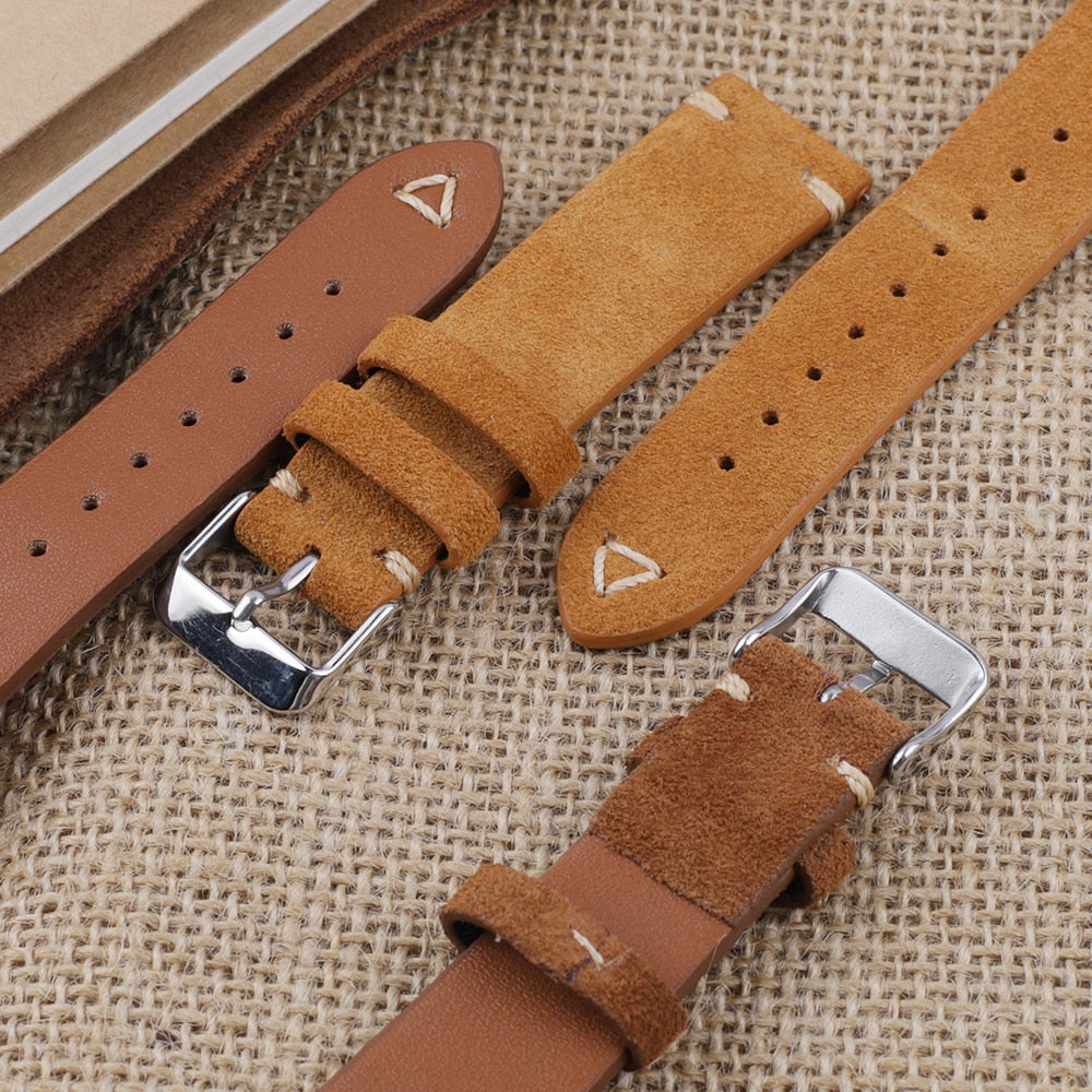Vintage Suede Universal Watch Strap - Tan / 18mm / 19mm / 20mm / 22mm