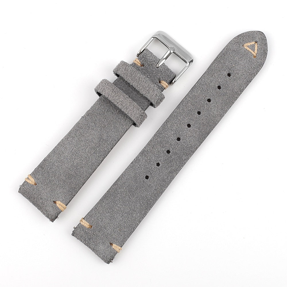 Vintage Suede Universal Watch Strap - Gray / 18mm / 19mm / 20mm / 22mm