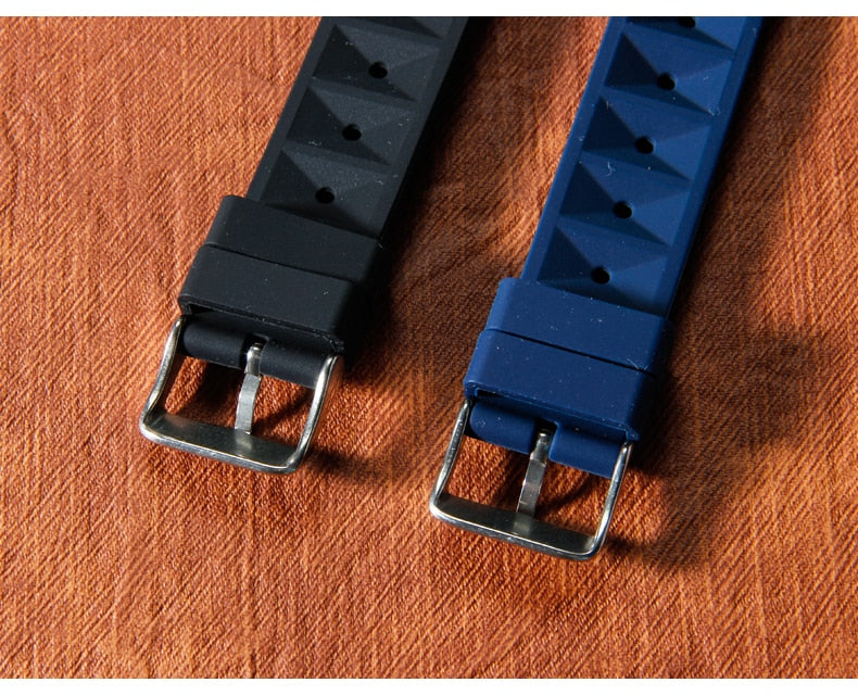 Premium Rubber Waffle Universal Watch Strap - Blue / 20mm / 22mm
