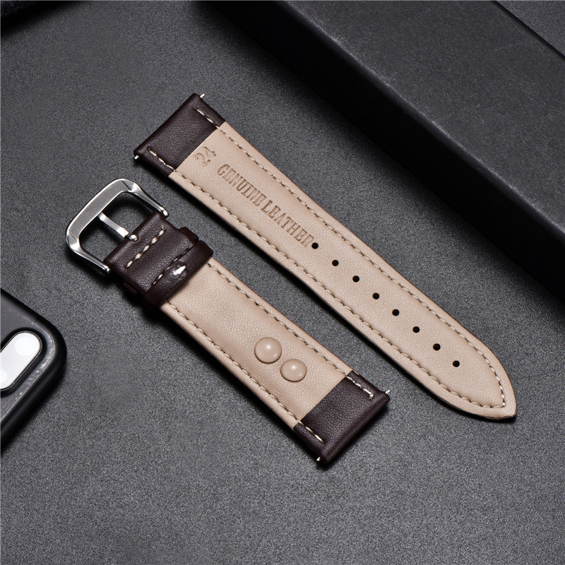 Genuine Calfskin Leather Universal Watch Strap - Light Brown / 18mm / 20mm / 22mm