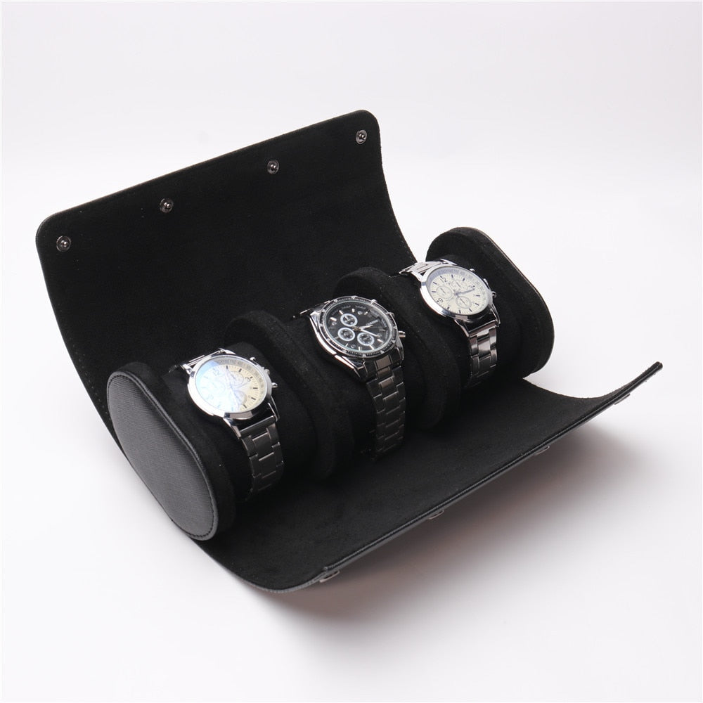 Watch Roll Travel Case - Black