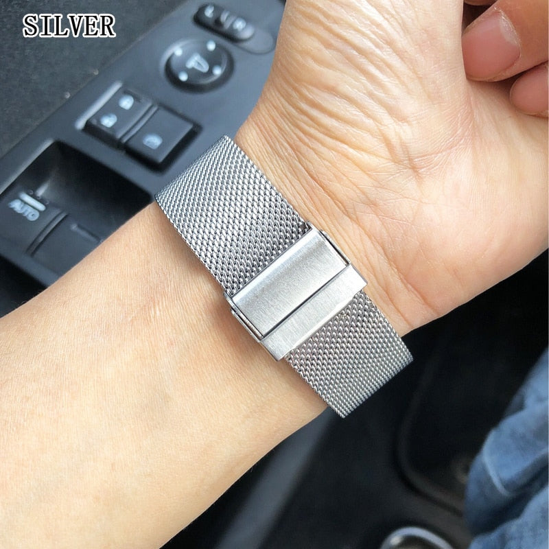 Milanese Mesh Universal Watch Bracelet - Silver / 18mm / 20mm / 22mm