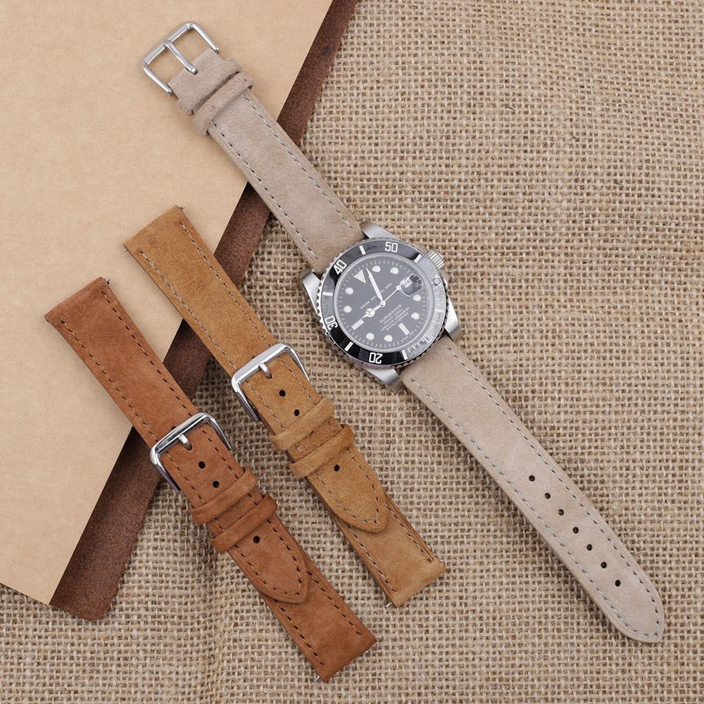 Premium Suede Universal Watch Strap - Gray / 18mm / 19mm / 20mm / 22mm