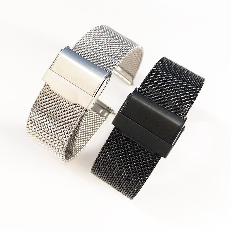 Milanese Mesh Universal Watch Bracelet - Black / 18mm / 20mm / 22mm