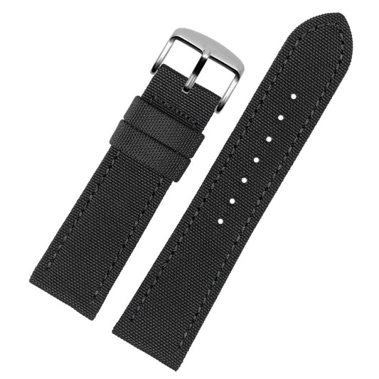 Canvas Two Piece Universal Watch Strap - Black / 18mm / 20mm / 22mm