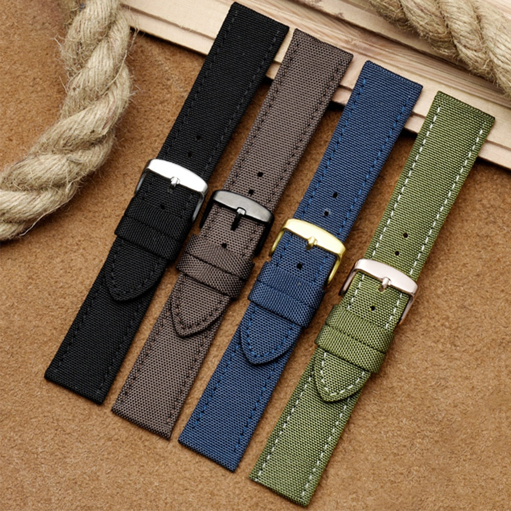Canvas Two Piece Universal Watch Strap - Blue / 18mm / 20mm / 22mm