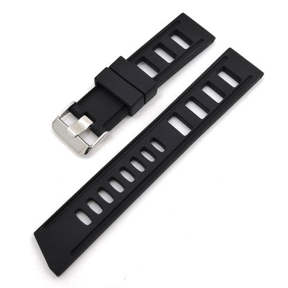 Silicone Flex Rubber Universal Watch Strap - Black / 20mm / 22mm