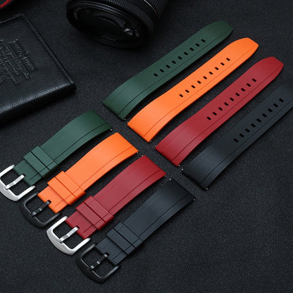 Straight End FKM Rubber Universal Dive Strap - Red / 20mm / 22mm