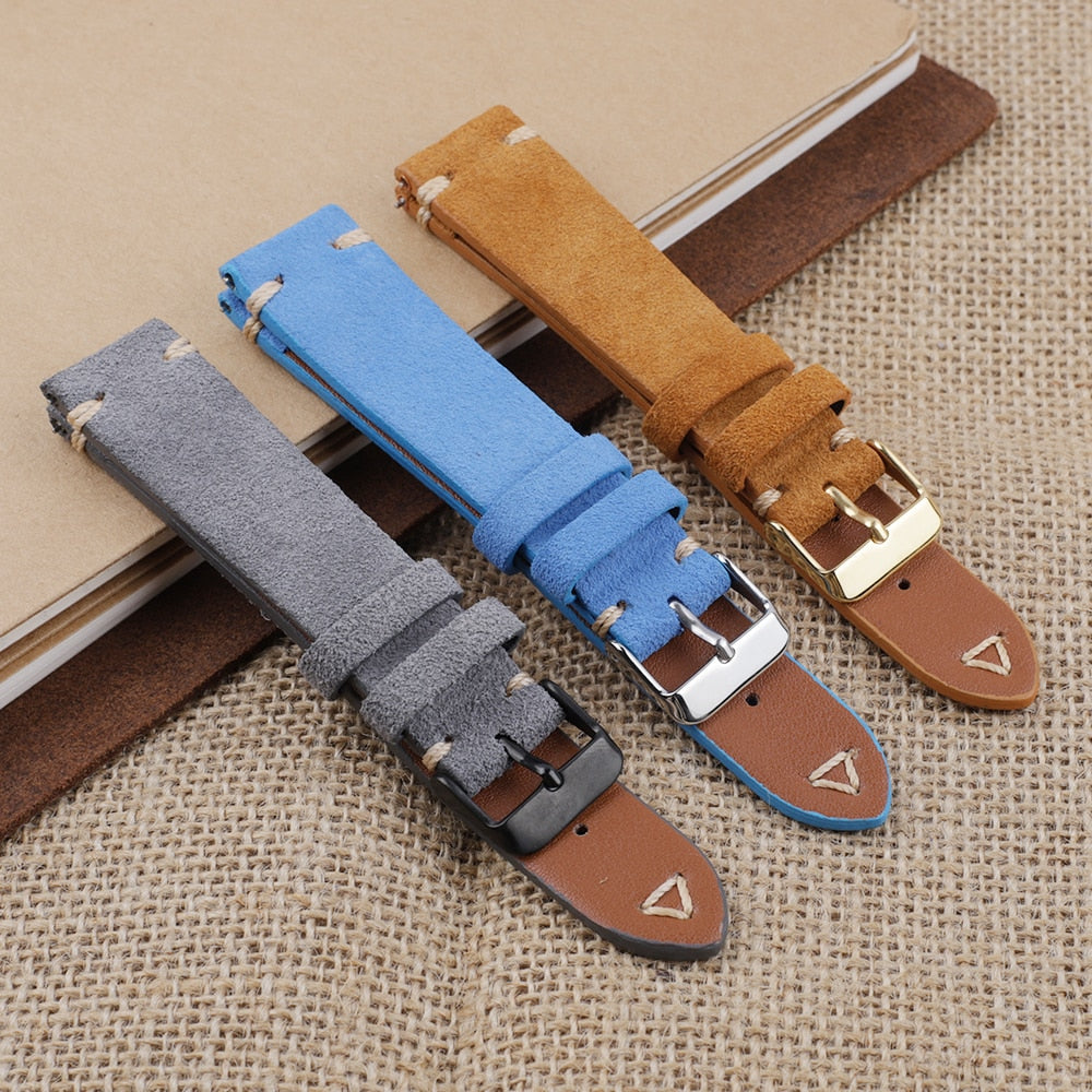 Vintage Suede Universal Watch Strap - Gray / 18mm / 19mm / 20mm / 22mm