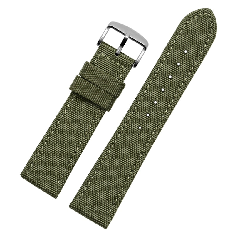 Canvas Two Piece Universal Watch Strap - Green / 18mm / 20mm / 22mm