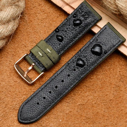 Canvas Two Piece Universal Watch Strap - Black / 18mm / 20mm / 22mm