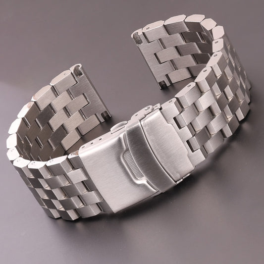 Engineering Brushed Steel Universal Bracelet / 18mm / 20mm / 22mm / 24mm