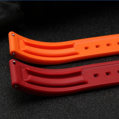 Straight End FKM Rubber Universal Dive Strap - Black / 20mm / 22mm