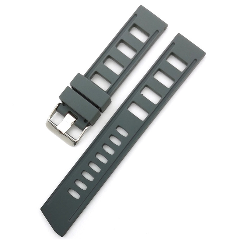 Silicone Flex Rubber Universal Watch Strap - Grey / 20mm / 22mm