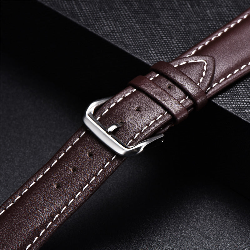 Genuine Calfskin Leather Universal Watch Strap - Brown / 18mm / 20mm / 22mm