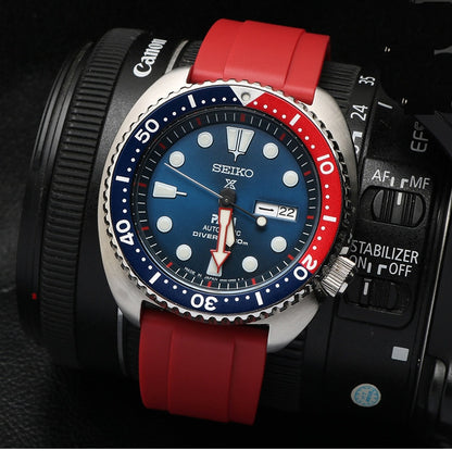 Straight End FKM Rubber Universal Dive Strap - Orange / 20mm / 22mm