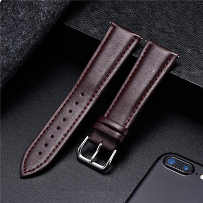 Genuine Calfskin Leather Universal Watch Strap - Brown / 18mm / 20mm / 22mm