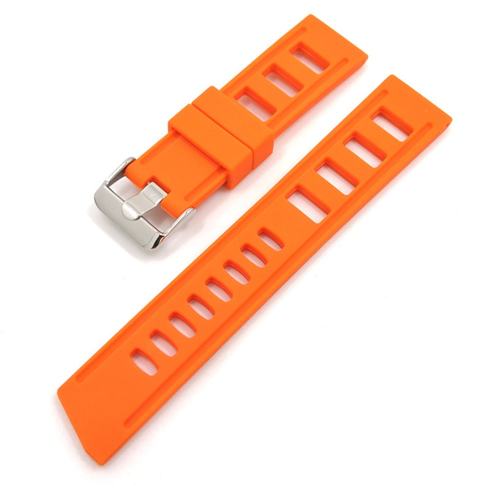 Silicone Flex Rubber Universal Watch Strap - Orange / 20mm / 22mm