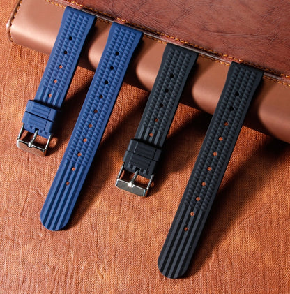 Premium Rubber Waffle Universal Watch Strap - Blue / 20mm / 22mm