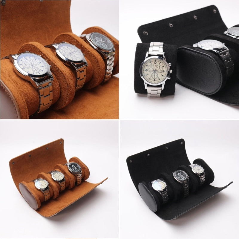 Watch Roll Travel Case - Black