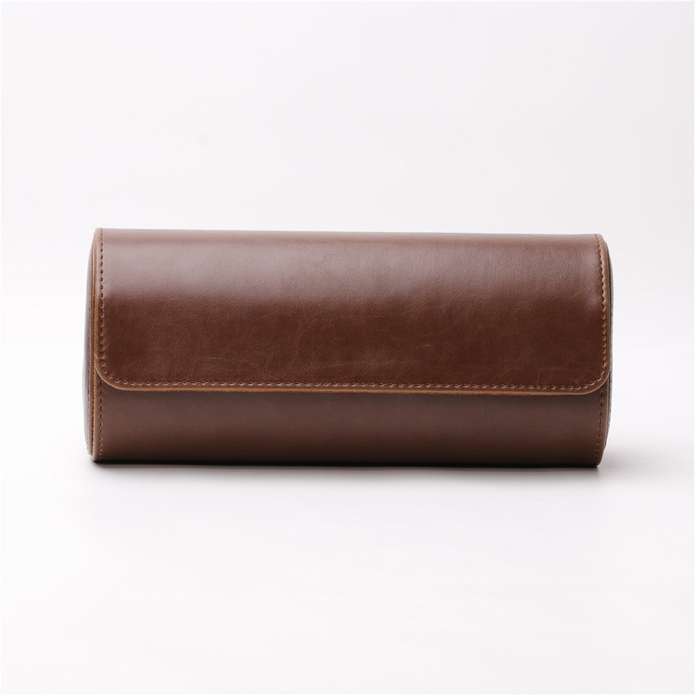 Watch Roll Travel Case - Brown