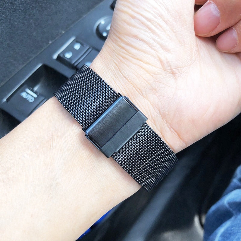 Milanese Mesh Universal Watch Bracelet - Black / 18mm / 20mm / 22mm