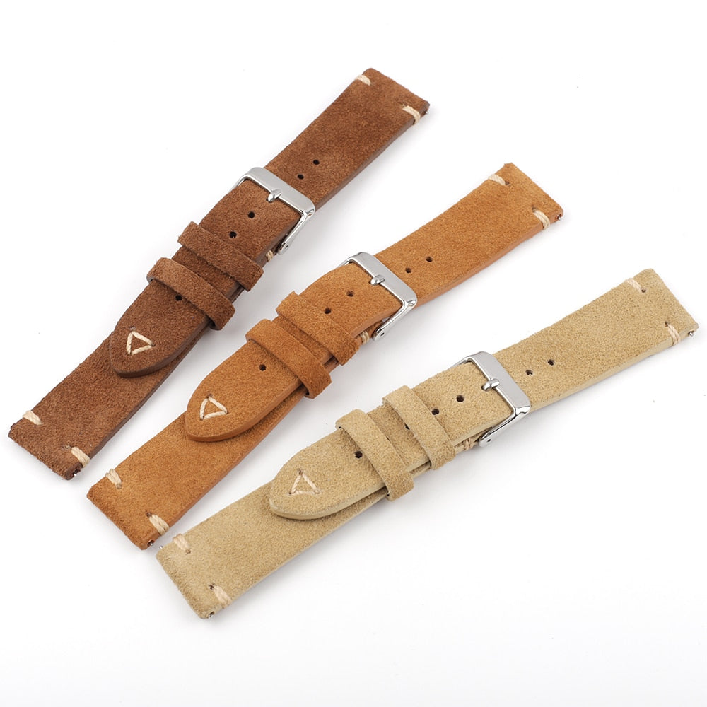 Vintage Suede Universal Watch Strap - Light blue / 18mm / 19mm / 20mm / 22mm