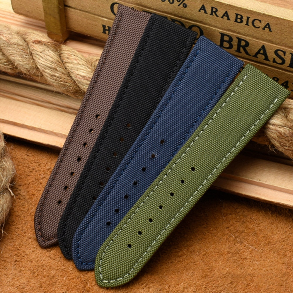 Canvas Two Piece Universal Watch Strap - Brown / 18mm / 20mm / 22mm