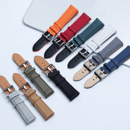 Premium Canvas Two Piece Universal Watch Strap - Blue / 20mm / 22mm