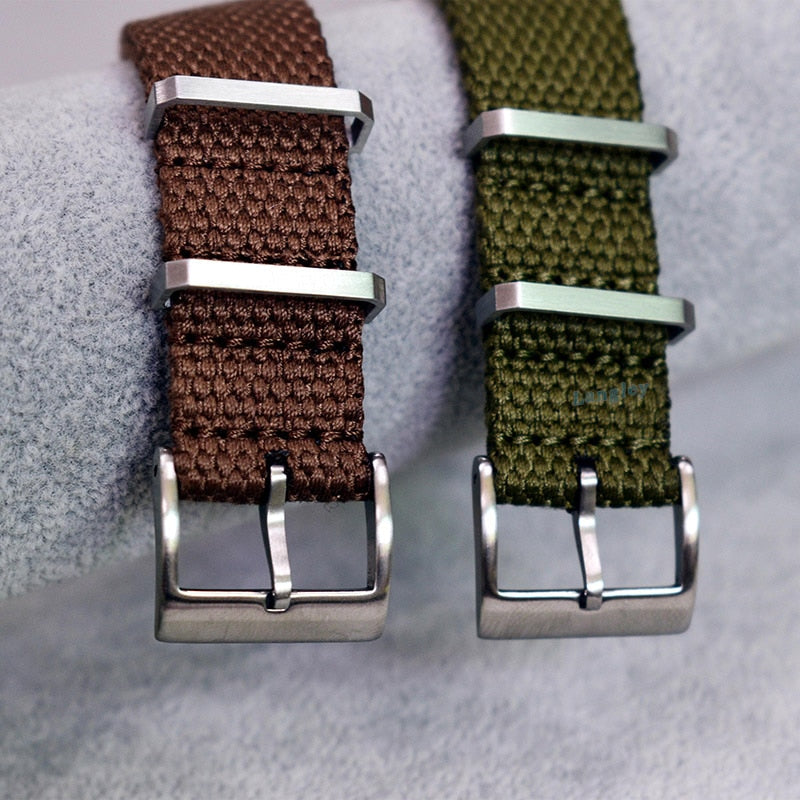 Canvas Weave Universal Nylon Strap - Brown / 20mm / 22mm