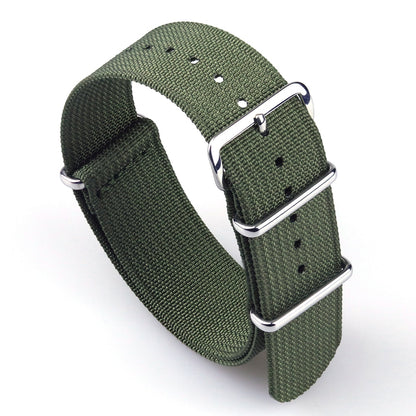 Ribbed Universal Nylon Strap - Green / 18mm / 20mm / 22mm