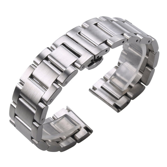 Butterfly Clasp Stainless Steel Universal Bracelet - Brushed / 18mm / 20mm / 22mm