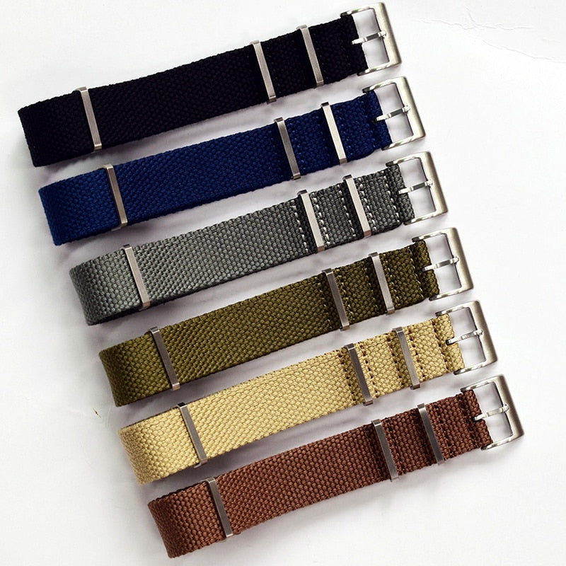 Canvas Weave Universal Nylon Strap - Khaki / 20mm / 22mm