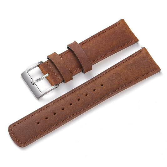 Genuine Frosted Horse Leather Universal Watch Strap - Light Brown / 20mm / 22mm