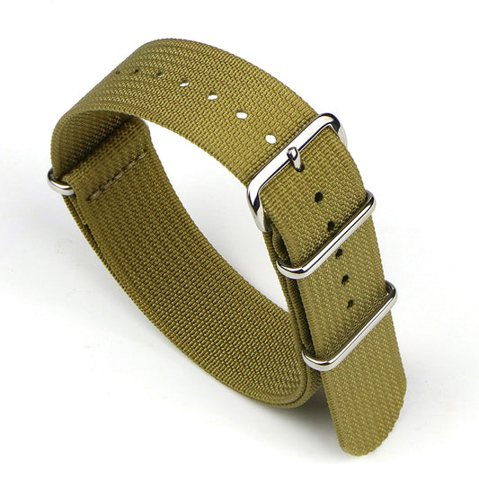 Ribbed Universal Nylon Strap - Khaki / 18mm / 20mm / 22mm