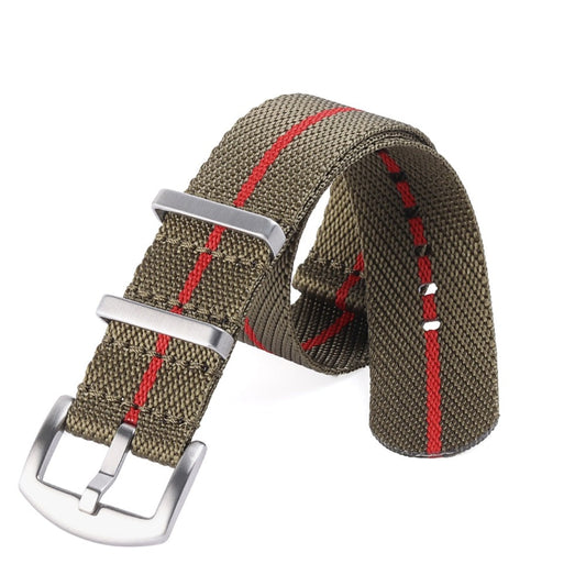 Premium Universal Nylon Strap - Green and Red / 20mm / 22mm