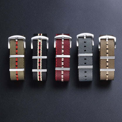 Premium Universal Nylon Strap - Green and Red / 20mm / 22mm