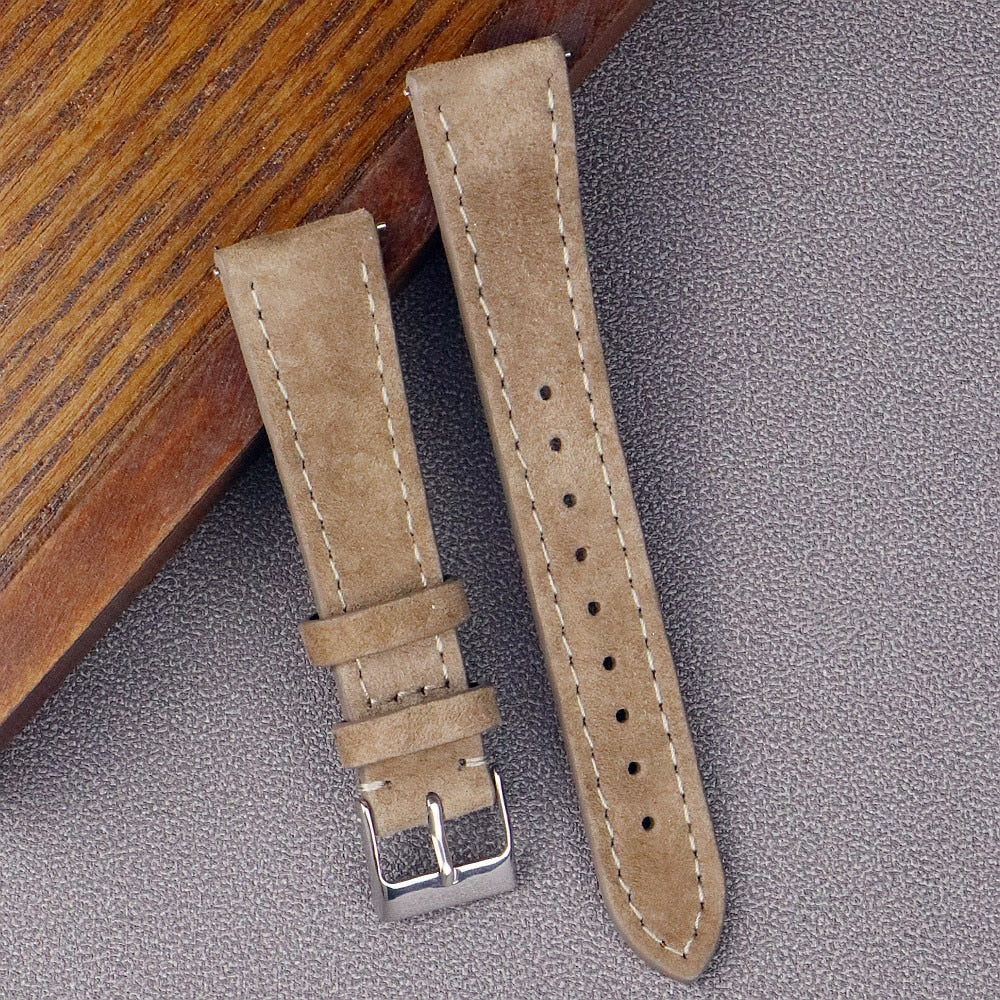 Classic Suede Universal Watch Strap - Light Coffee / 18mm / 20mm / 22mm