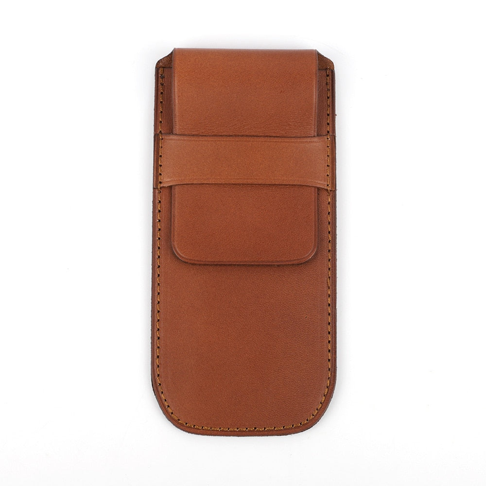 Genuine Leather Watch Pouch - Light Brown