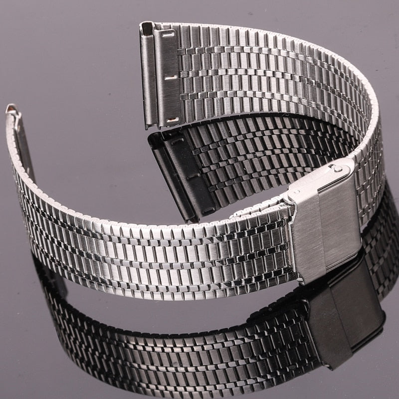 Retro Stainless Steel Universal Watch Bracelet - Silver / 20mm / 22mm
