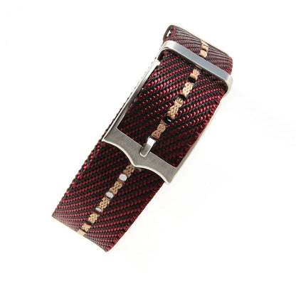 Premium Adjustable Universal Nylon Strap - Red And Khaki / 20mm / 22mm
