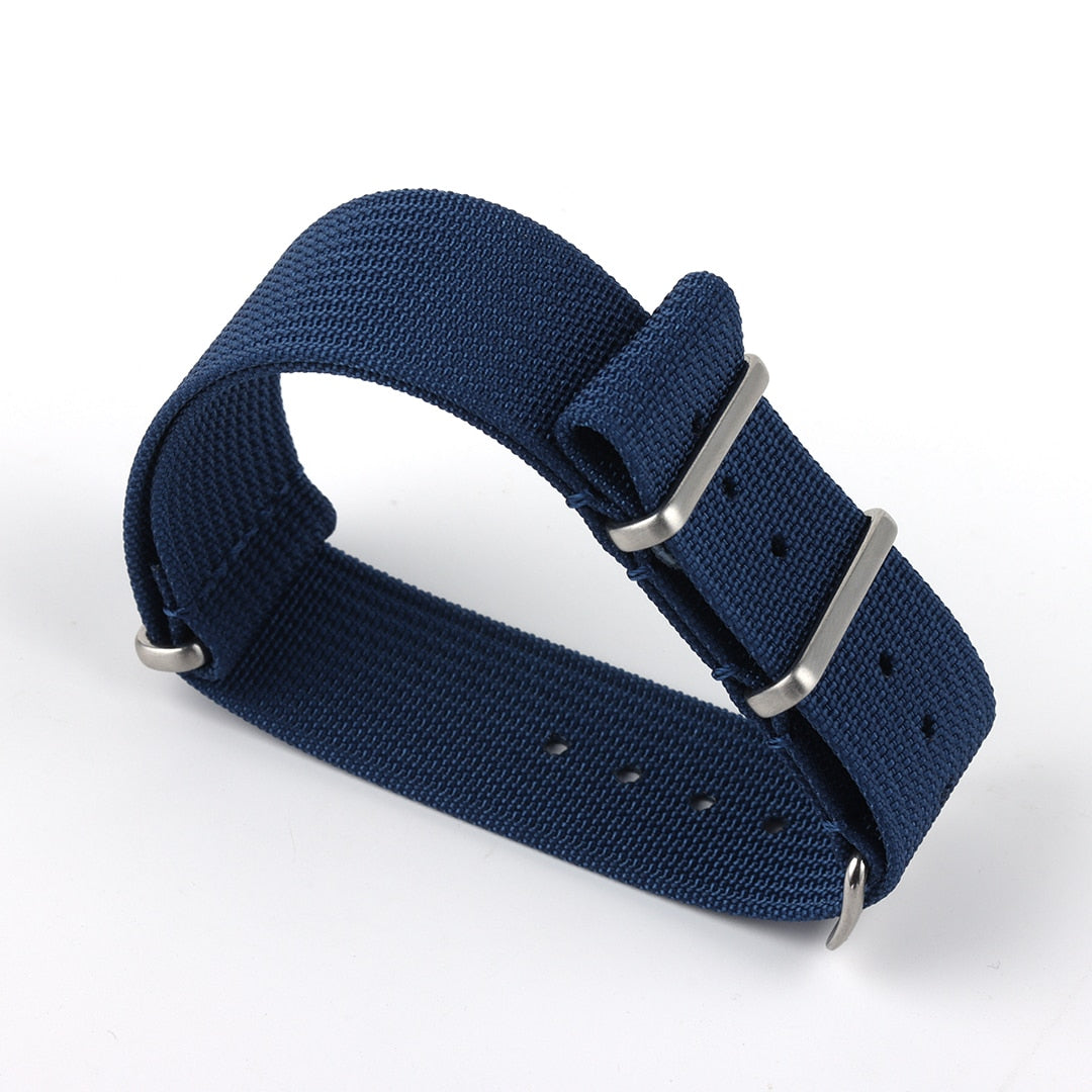Ribbed Universal Nylon Strap - Blue / 18mm / 20mm / 22mm