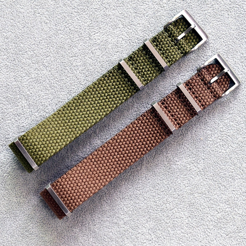 Canvas Weave Universal Nylon Strap - Green / 20mm / 22mm