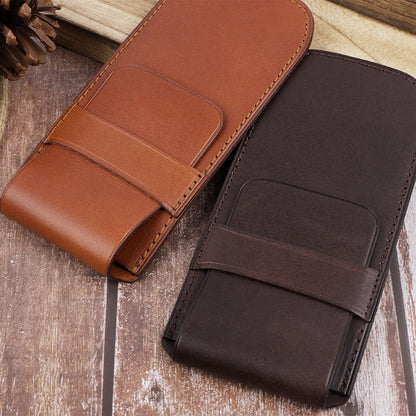 Genuine Leather Watch Pouch - Dark Coffee