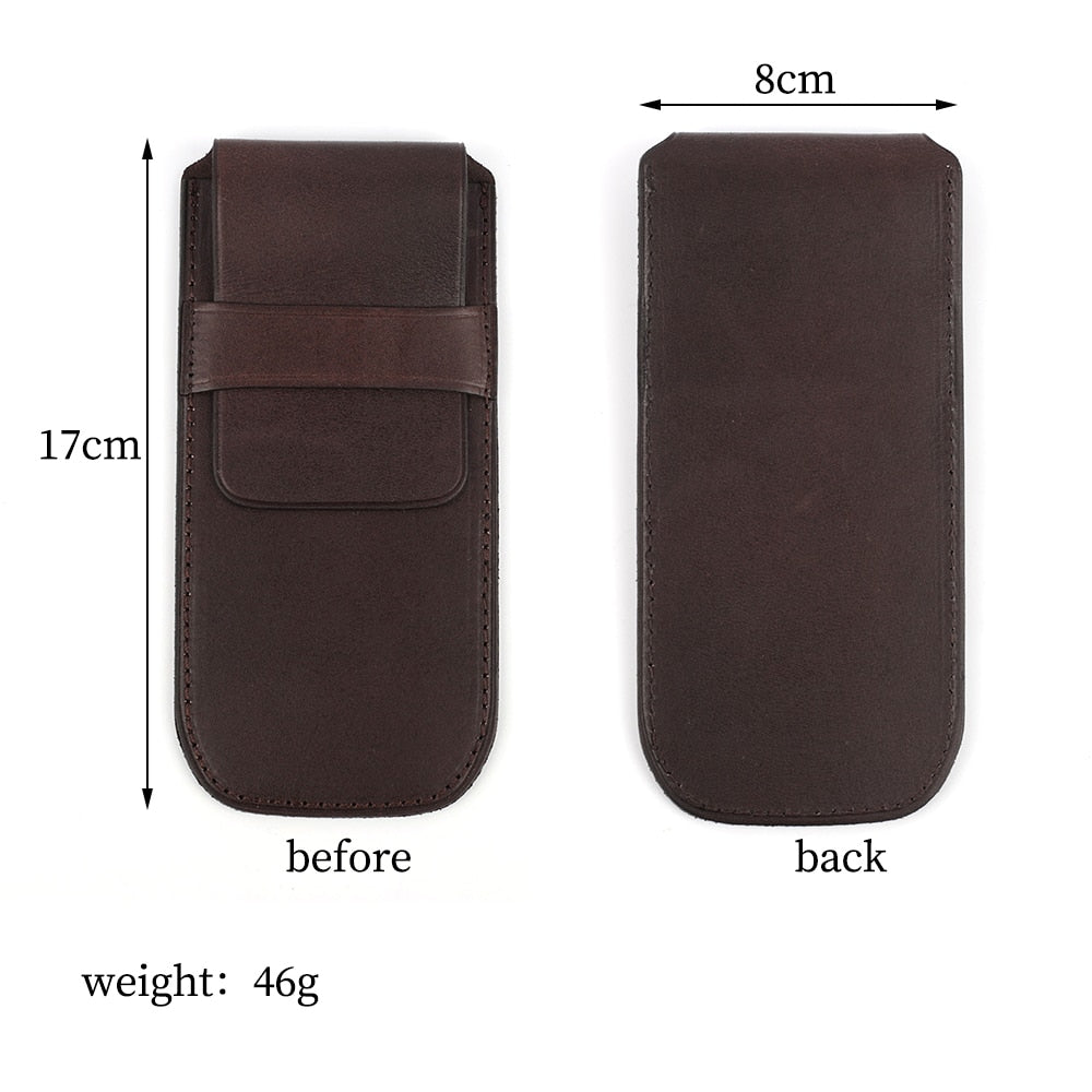 Genuine Leather Watch Pouch - Light Brown