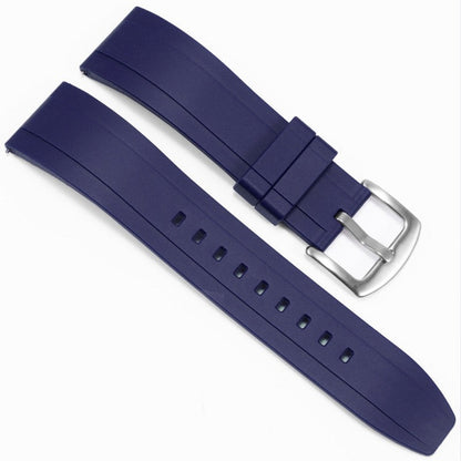 Straight End FKM Rubber Universal Dive Strap - Blue / 20mm / 22mm