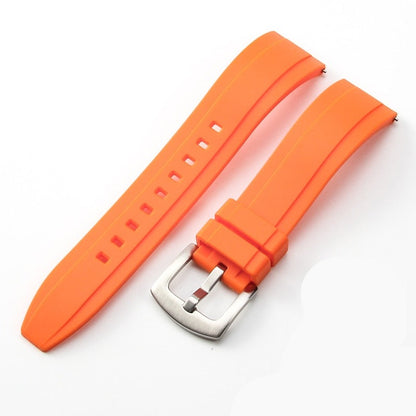Straight End FKM Rubber Universal Dive Strap - Orange / 20mm / 22mm