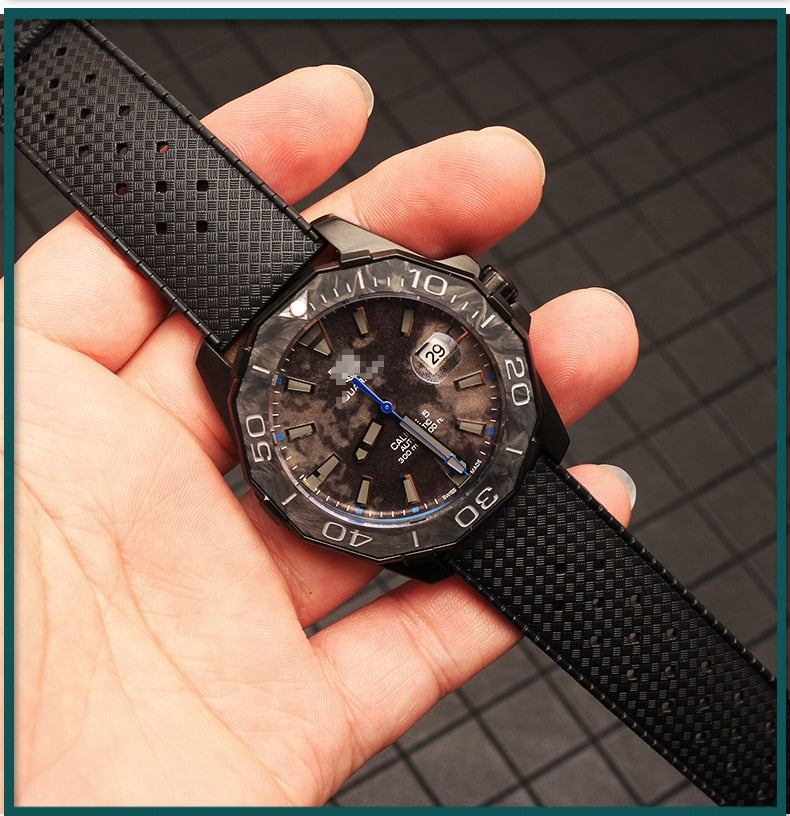 Tropical FKM Universal Rubber Dive Strap - Blue / 20mm / 22mm